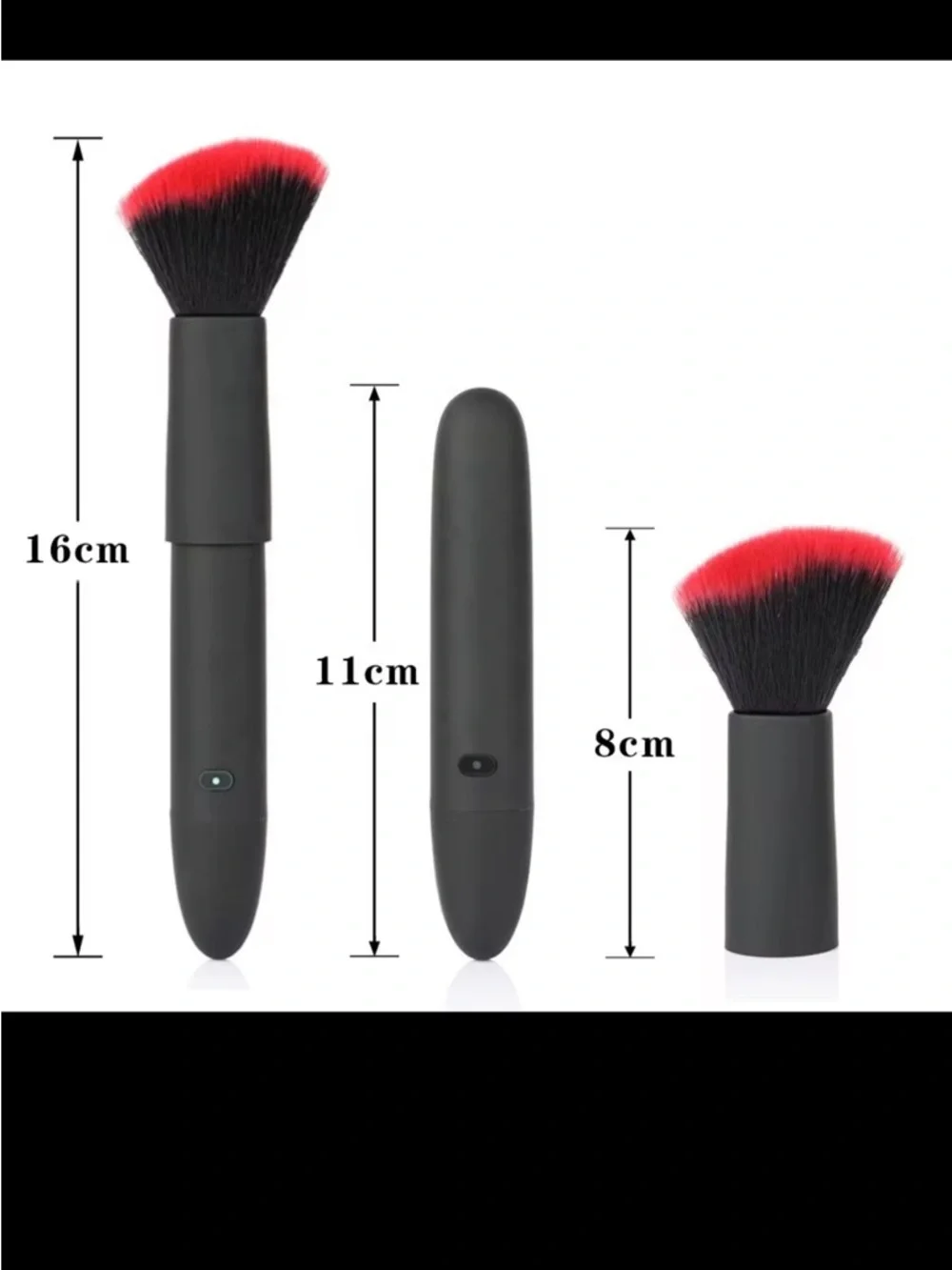 Rechargeable Red-Tip Facial Makeup Brush - Black Handle BNIB